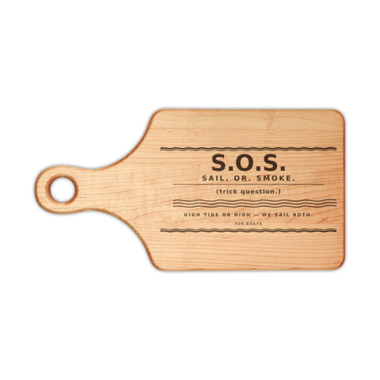 Engraved S.O.S. Wooden Rustic