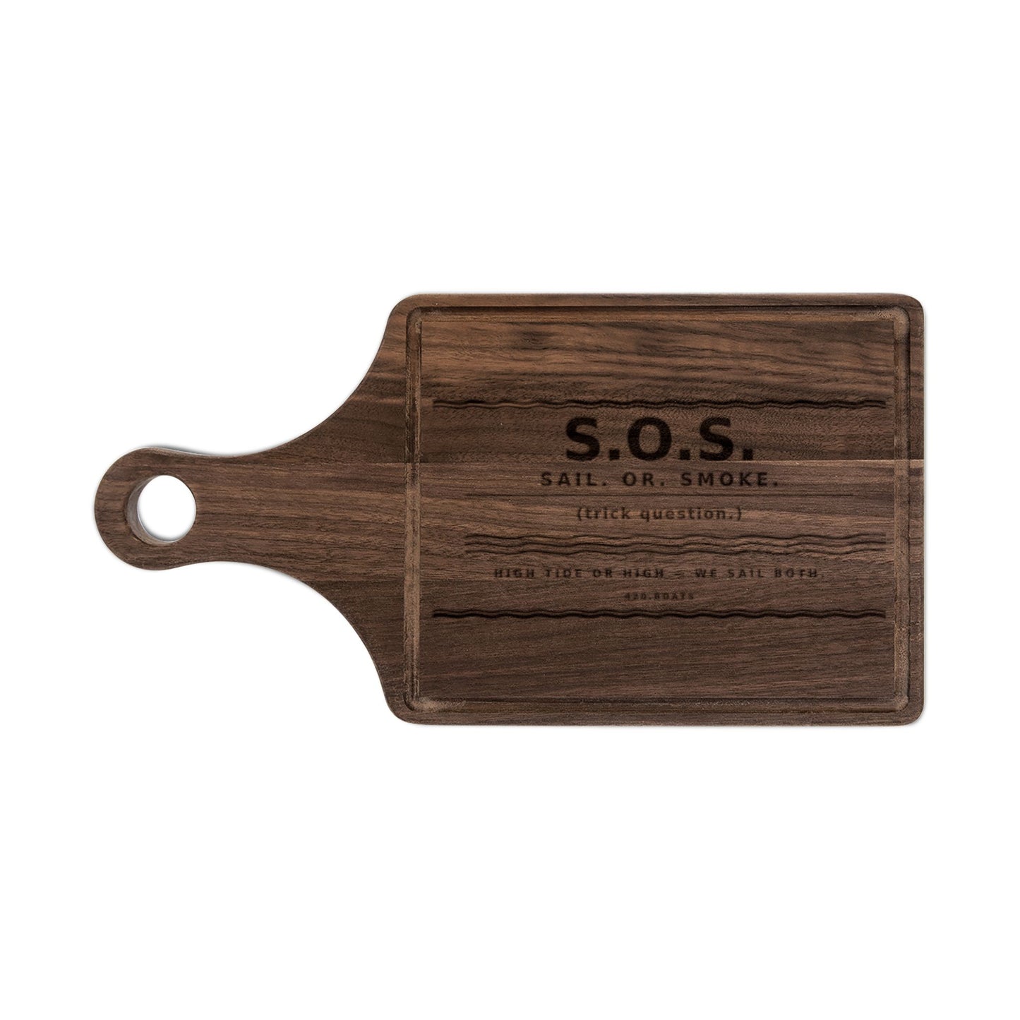 Engraved S.O.S. Wooden Rustic