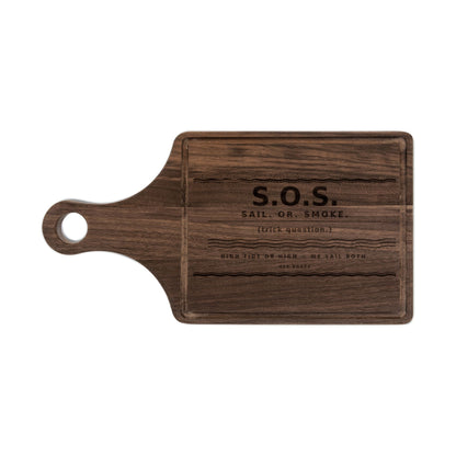 Engraved S.O.S. Wooden Rustic