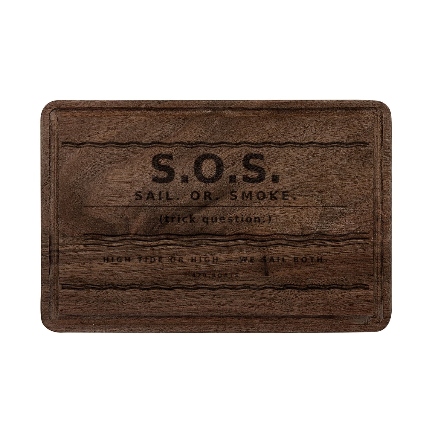 Engraved S.O.S. Wooden Rustic
