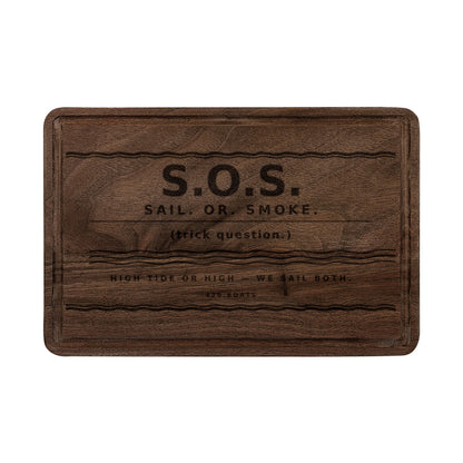 Engraved S.O.S. Wooden Rustic