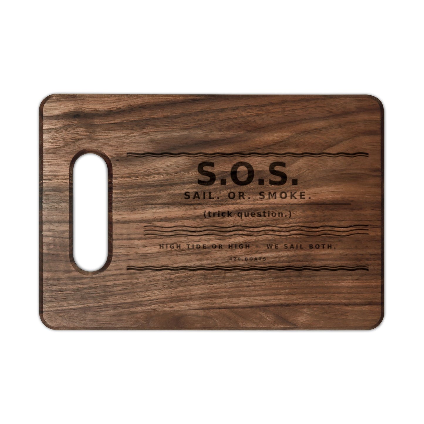 Engraved S.O.S. Wooden Rustic