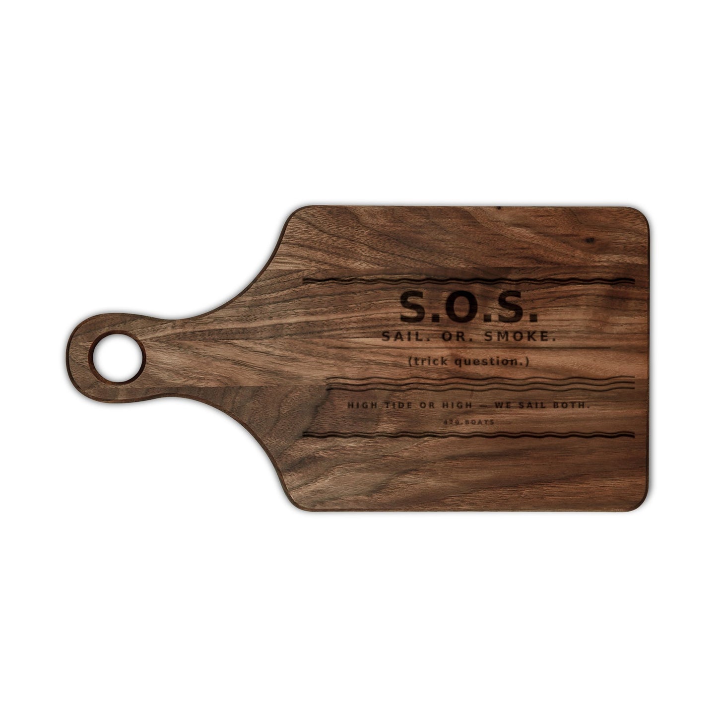 Engraved S.O.S. Wooden Rustic
