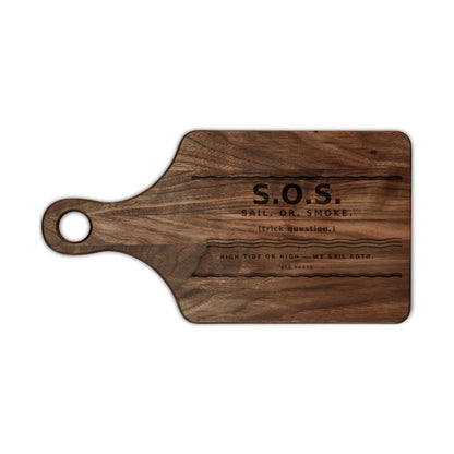 Engraved S.O.S. Wooden Rustic