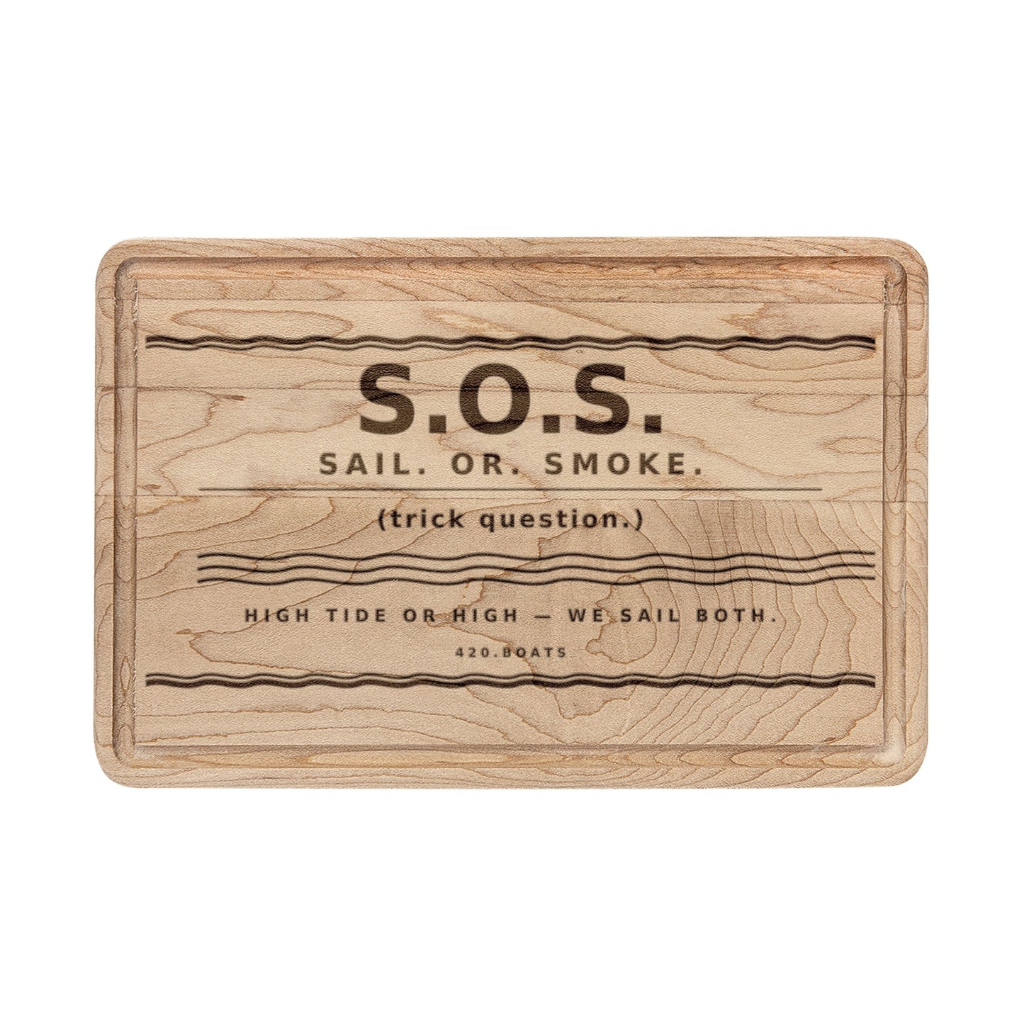 Engraved S.O.S. Wooden Rustic