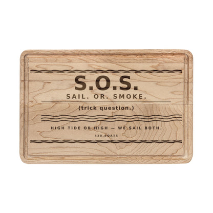 Engraved S.O.S. Wooden Rustic