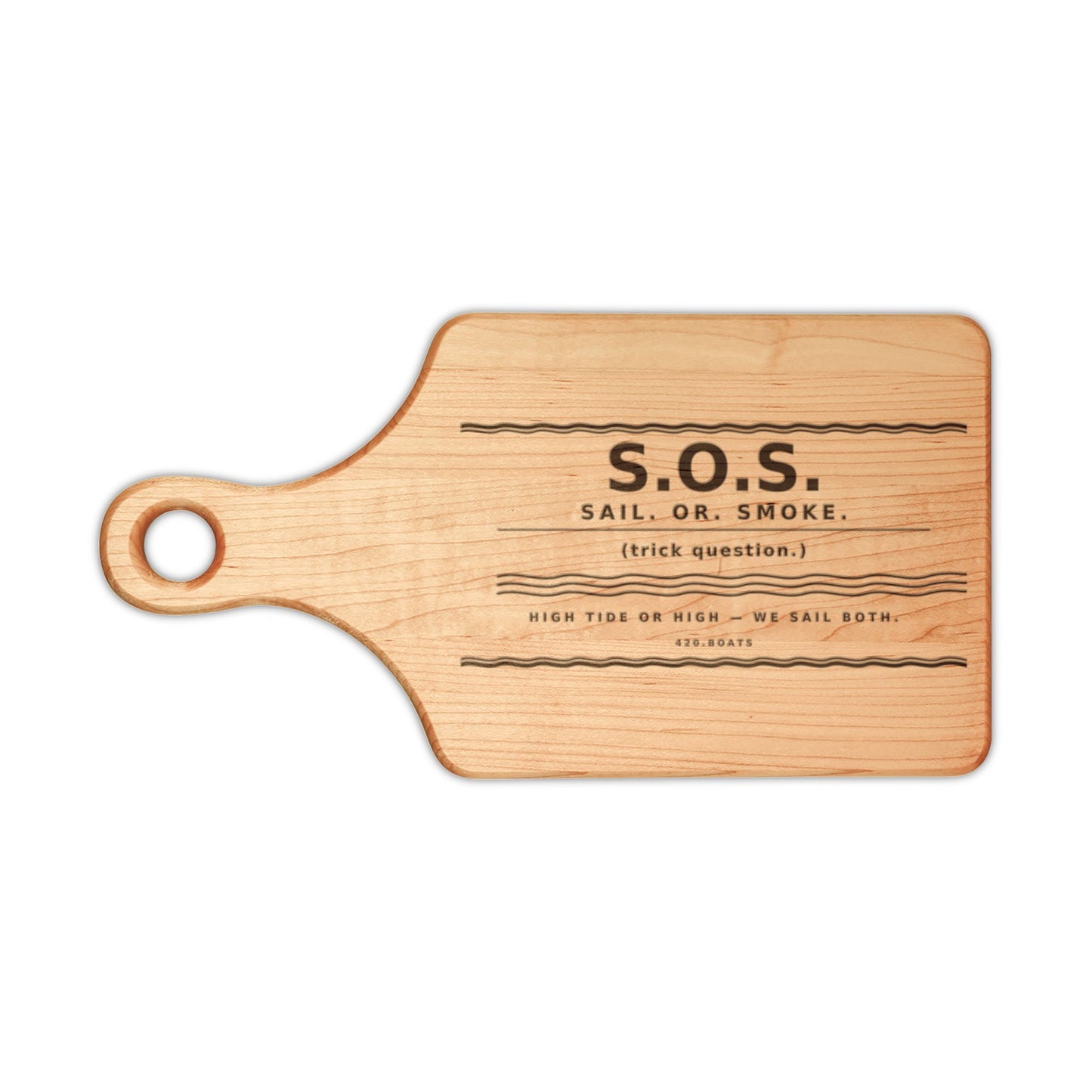 Engraved S.O.S. Wooden Rustic